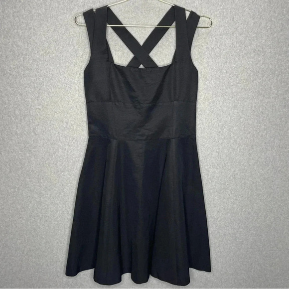 Reiss Black Crossback Fit and Flare Cocktail Dress - Picture 1 of 7